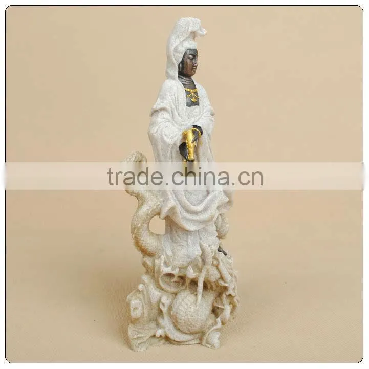 Sanstone Kuan yin Statue, female buddha statue ,stone buddha garden fountain