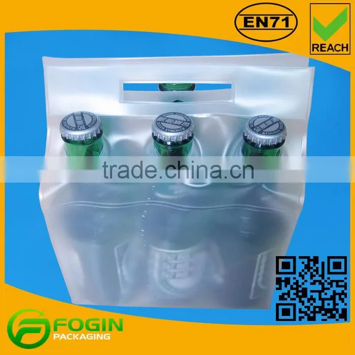 promotional 6 pack pvc ice bag bottle cooler