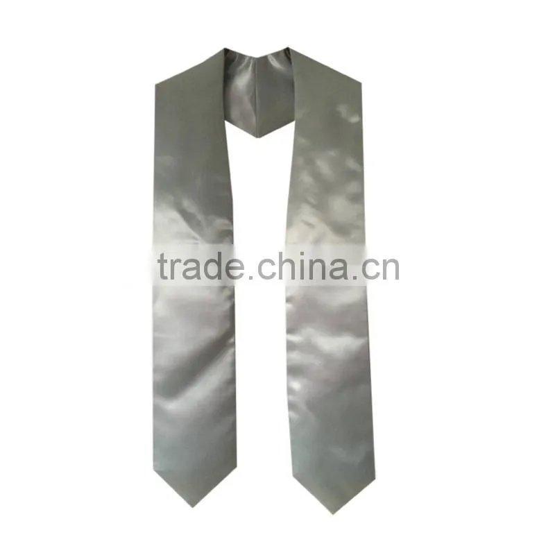 High quality Shiny Satin Plain Graduation Stoles