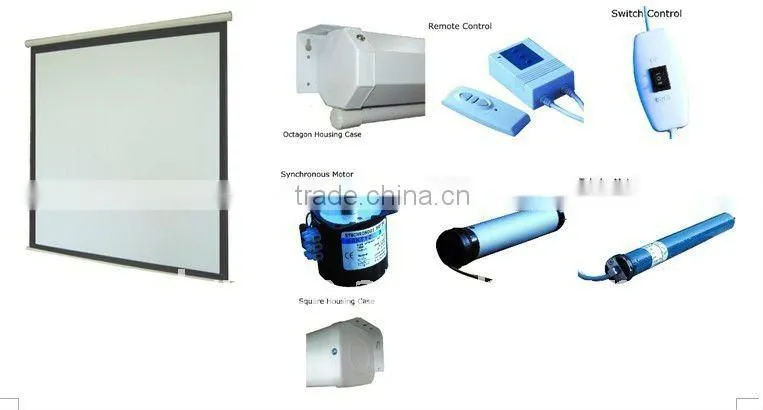 Motorized Projection Screen With Remote Control./ CE ROSH Electric Motorized Projection Screen