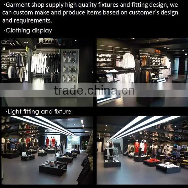 China Supply Garment Shop Stainless Steel Fitting Clothing Shelf Stand