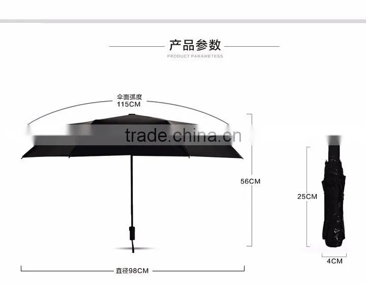 100% UV High standard mini Anti SPF 100 3 Folds Manual Logo Printing Umbrellas