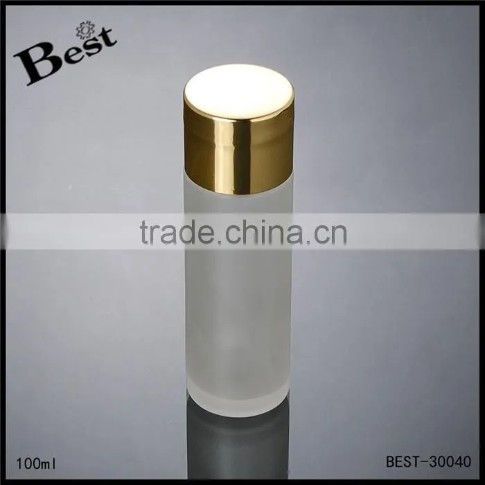 china supplier 100ml frosted glass bottle pump glass bottle for cosmetic