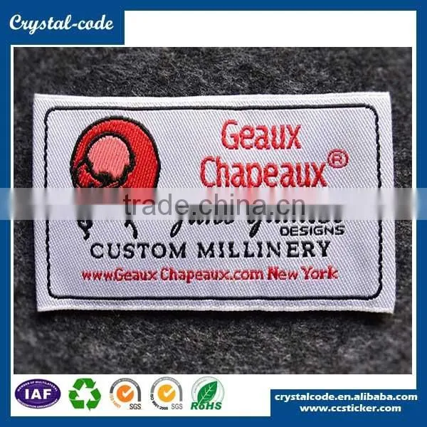 Hot selling main neck clothing size double-sided adhesive woven sticker