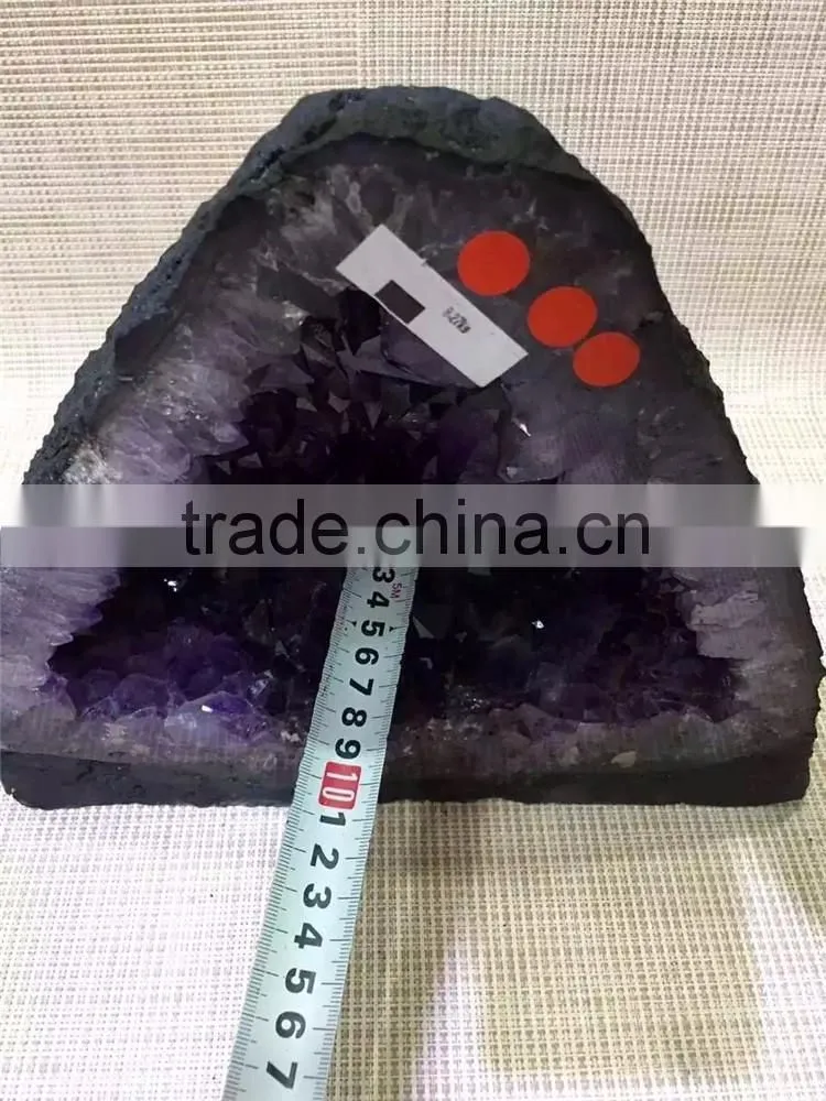 Natural Rock Triangular Amethyst Geode Crystal Ornaments