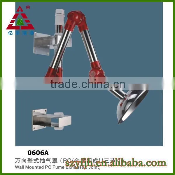 Universal wall-mounted extractor arm fume hoods/lab fitting