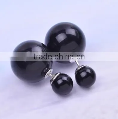 Wholesale fashion candy color jewelry big pearl earrings new arrival double pearl pendientes women's trendy stud earrings