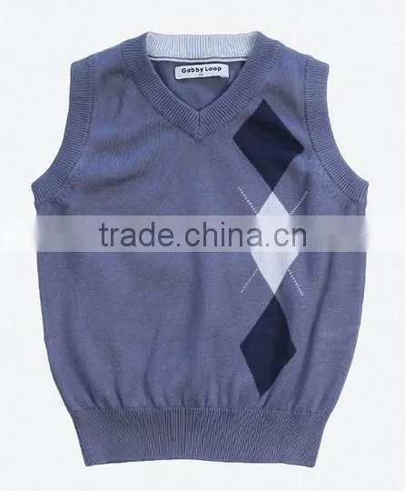 2015 spring and autumn children's boy v-neck knitted sweater vest