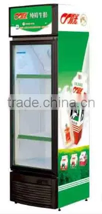 supermarket upright glass display showcase for beverage