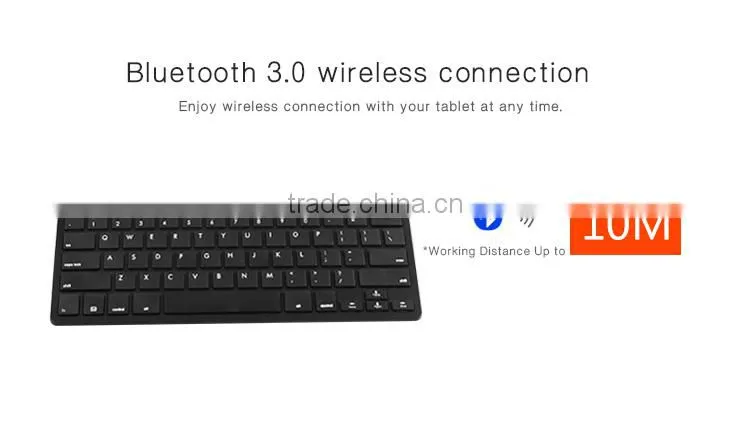 ultra-slim blue tooth 3.0 wireless keyboard for windows ,android, ios pc tablet