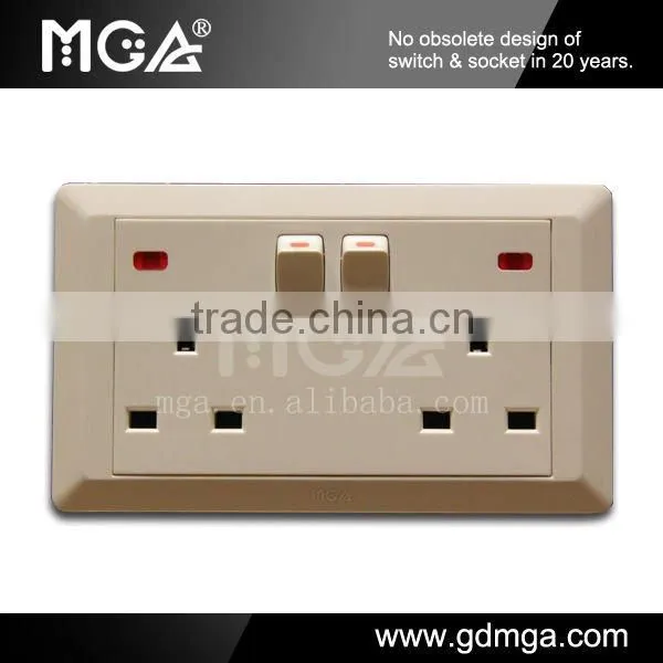MGA A8 series universal wall socket with switch