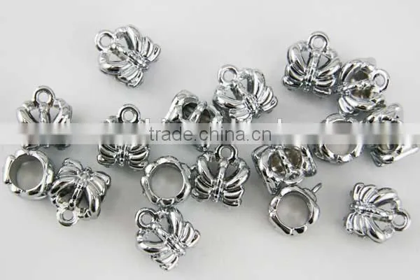 Zinc alloy metal 8MM slider anti-silver jewelry bead for bracelet