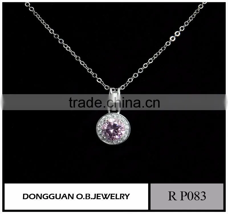 Girls Womens Silver Pendant Necklace With Crystal Pendant Design With Factory Price