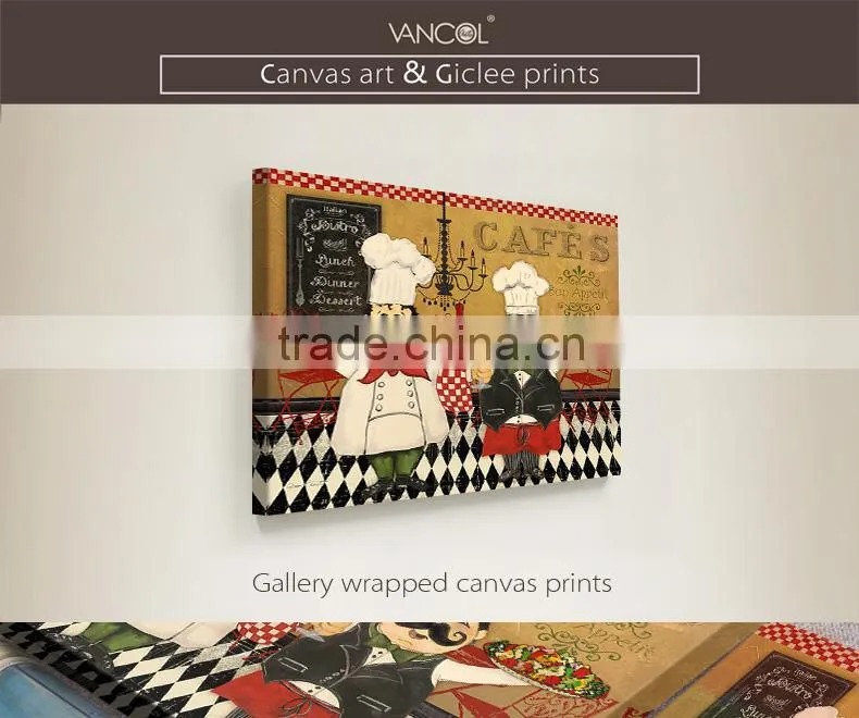 Double fat cook painting canvas,canvas printing for fat cook