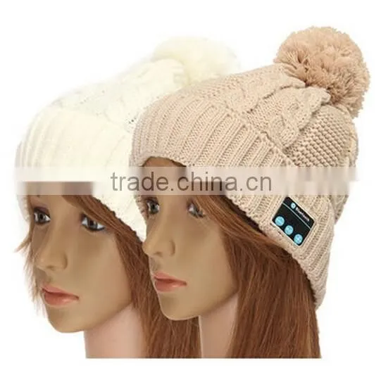 Soft Women Warm Hat Wireless Bluetooth Smart Cap / bluetooth music hat / bluetooth headphone hat