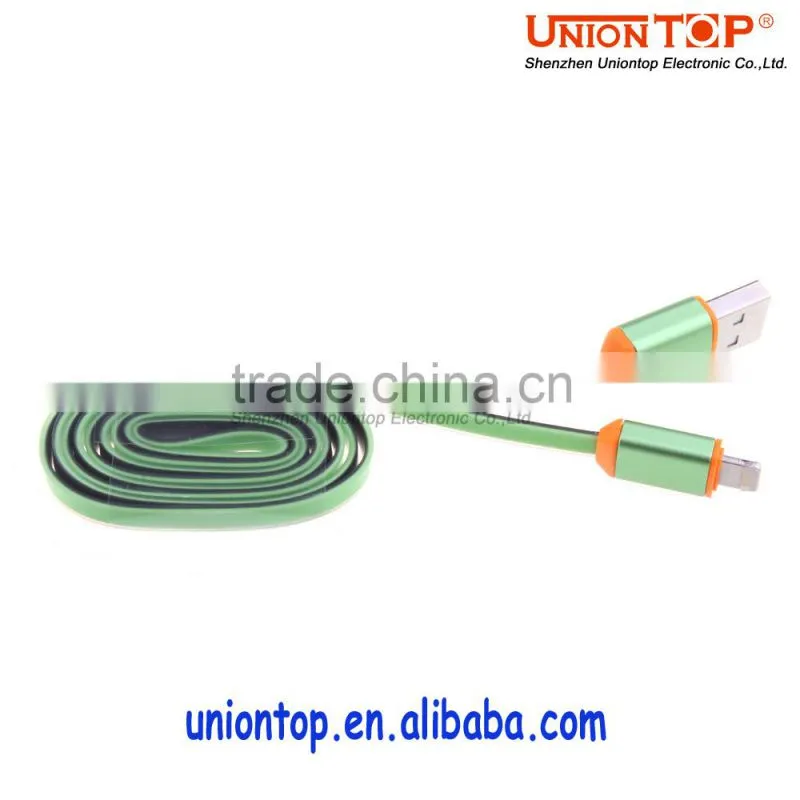 wholesale colorful flat led micro usb data cable for android and smart phone