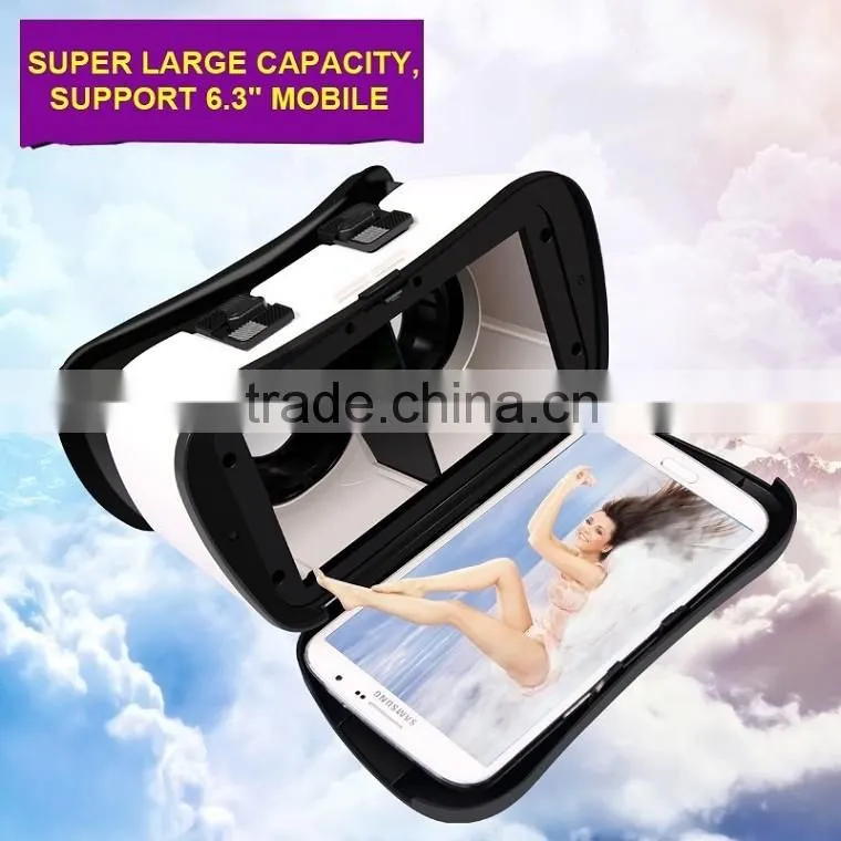 New arrival 2016 vr case 5 plus 3d glasses vr box vr 2.0 case with bluetooth remote control