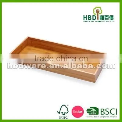 Good selling high quality wooden kitchen cutlery tray/bamboo tray