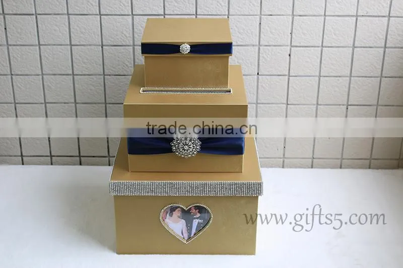 Excellent wedding keepsake box large wedding gift card box with photo frame