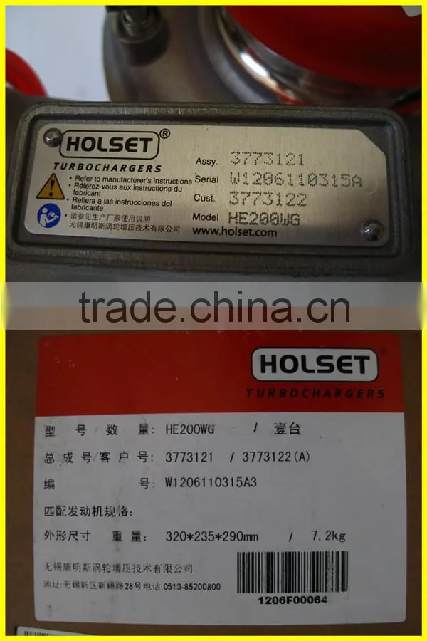 Genuine Turbocharger 3773121 from Authorized Distributor
