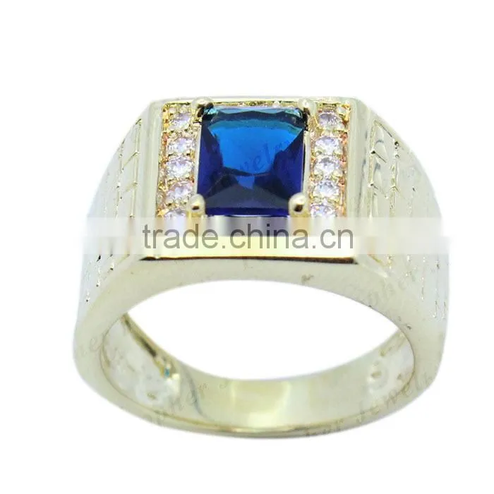 Fashion man ring with gemstone cheap man brass ring