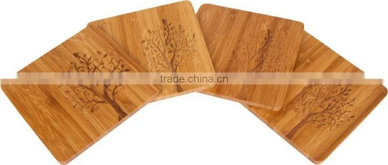 Bambu Coasters with Tree Motif, Set of 4