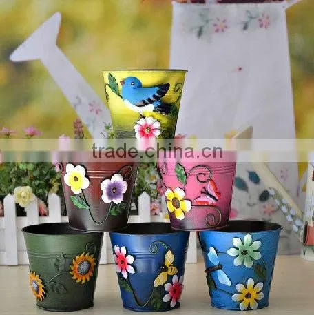 2014 new metal flower pot for gardening