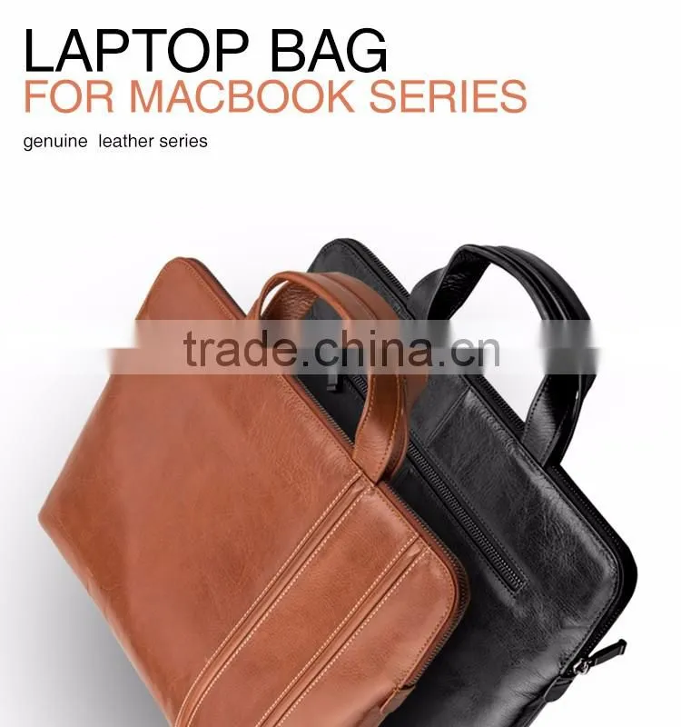QIALINO designer genuine leather business bag men's genuine leather laptop bag for macbook air/pro 12 13