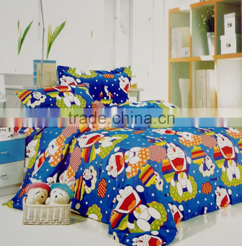 100% microfiber polyester cartoon pattern printed wrinkle free peach skin comforter sets