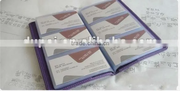 PU leather surface large space plastic business card holder