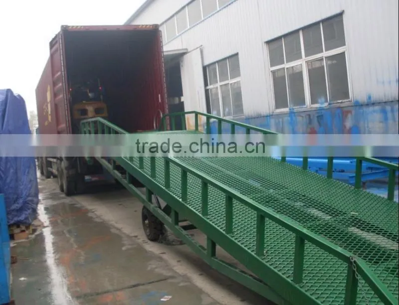 CE approved adjustable mobile loading ramp