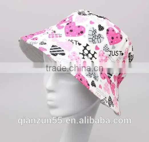 blue wide short brim custom streetwear floral 100% cotton flower print pattern bucket hat
