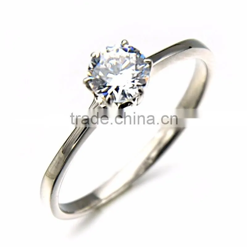 Wholesale Wedding Band Women Luxury Stainless Steel Slim Crystal Finger Rings Jewelry