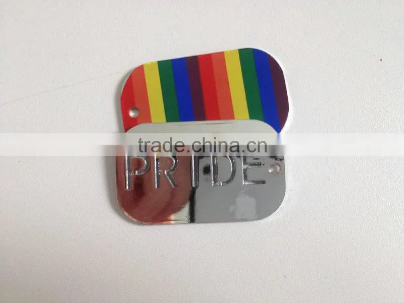 Wholesale gay pride metal dog tag, rainbow metal necklace for gift