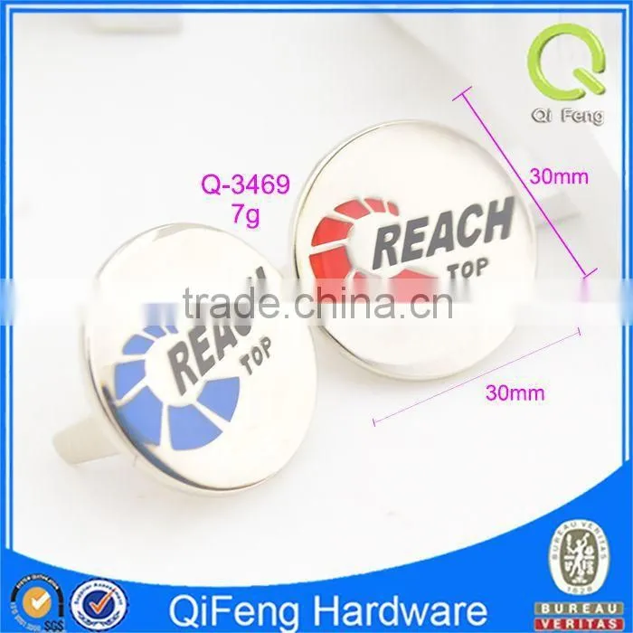 Q-3469 custom metal label samll round logo