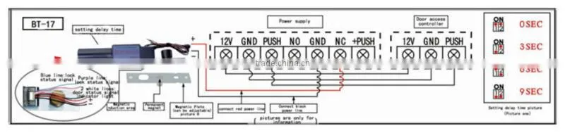 12V drop bolt lock with door and lock signal output