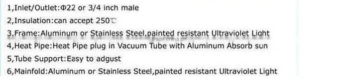 Vacuum tube collectors Solar Hot Water Heating System U Pipe