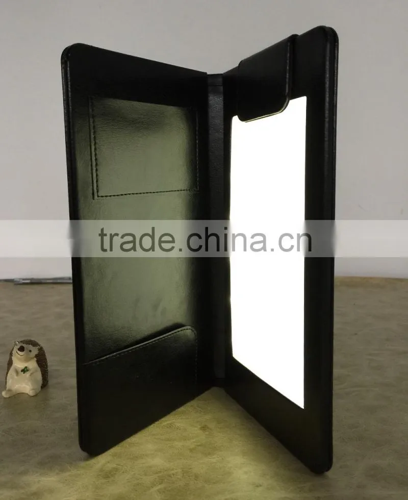2016 hot leather menu cover led restaurant receipt holder