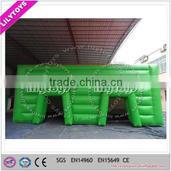 ECO-friendly pvc type inflatable green outdoor event tents manufatures, rectangle design tent