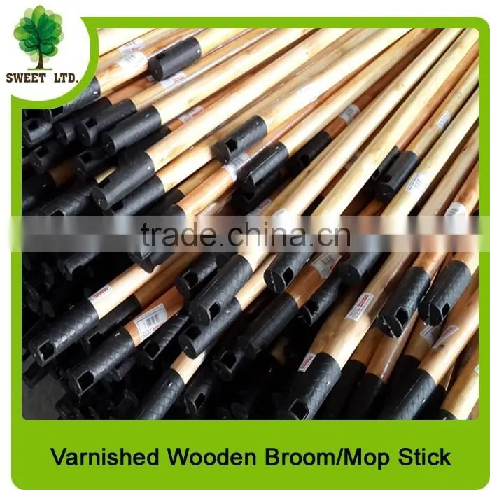 2.2*120cm varnished wooden brush handle with plastic cap from china supplier