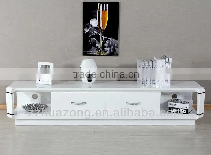 Modern White High Gloss MDF TV Stand With Curved Root