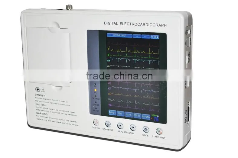 Digital 3-channel Color Electrocardiograph ECG EKG machine with low price