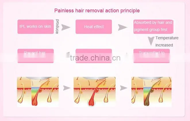 Laser skin machine hair removal device for permanent hair removal skin rejuvenation and acne clearance with 3 lamps