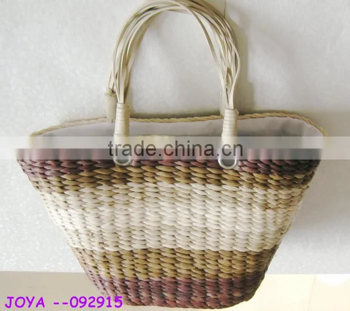 cotton print straw bag