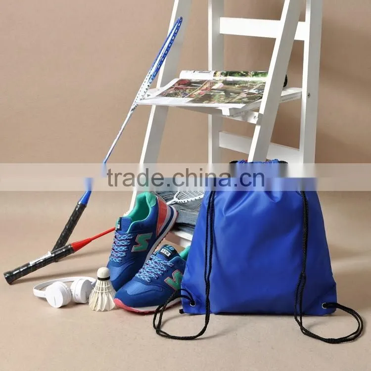 Logo printable 210T Nylon sports shoes bag riding Backpack waterproof drawstring backpack