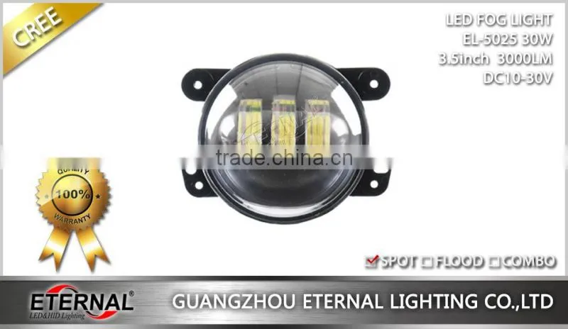 30W Jeep wrangler rubicon Jeep Wrangler JK/TJ/LJ/CJ high power led fog light driving led work light