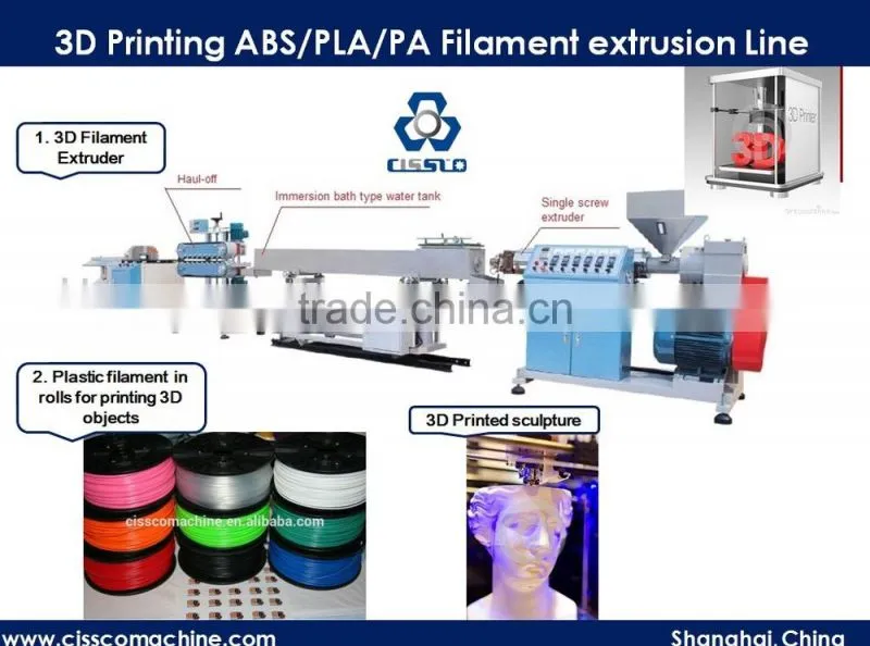 3D Printing Plastic ABS PLA Filament Extrusion Machinery With CE High quality