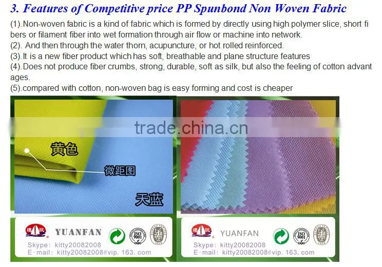 15 years of quality assurance Very high quality pp nonwoven fabrics