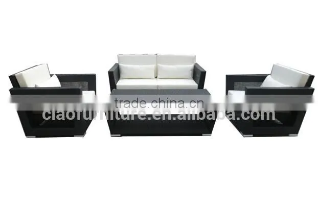 Poly rattan patio garden Aluminum PE rattan sofa set furniture