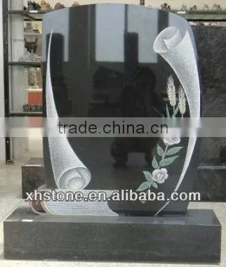 headstone accessories hand etching memorial tombstone shanxi black upright headstone